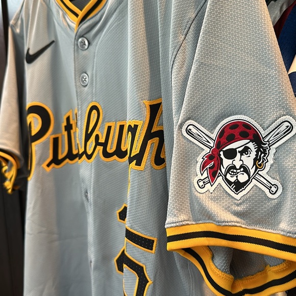 Adam LaRoche Pittsburgh Pirates Nike Road Elite Player Jersey - Gray - Picture 4 of 8